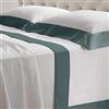 Lisola Set Completo Lenzuola Matrimoniali, Cotone e Raso, 1 Lenzuolo da Sopra 250x290cm + 1 Lenzuolo da Sotto 180x200x30cm + 2 Federe 80x50cm, Made in Italy, Modello: Diamante, Verde Scuro