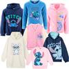 Disney Stitch - Bambina Ragazza - Felpa Felpa con Cappuccio Maglione - Licenza Ufficiale [2258 Maxi Felpa Bianco - 6 Anni]