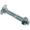 LENNIE CIA55106 Stufa, Ø8 x 25, Bulloni Padella Testa Rotonda Larga,in Acciaio zincato Bianco, Impronta Divisa a a Croce, Esagonale, Fornito con Dado, Scatola da 100, Ø8x25