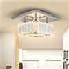 diisunbihuo Lampadario Mini in Cristallo con Grande Lampada a Soffitto Quadrata a LED, Lampada a Sospensione in Cristallo per Corridoio e Scalinata (Luce Bianca Calda)