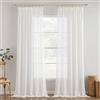 MIULEE Tende Trasparenti Tende per Interni con Nastro Arricciato 2 Pannelli per Finestre Camera da letto Soggiorno Casa Moderna 140X280 CM Bianco