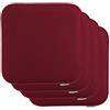 Brandsseller Set di 4 Cuscini in Feltro 35x35x2 cm - Cuscini quadrati e robusti per sedie da interno ed esterno, imbottiti e resistenti - Rosso Bordeaux