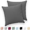 Twinzen® Federe Cuscino Letto (Set di 2) - Antracite - Per i Cuscini 40x40 cm - 100% Jersey di Cotone - Copricuscino Letto - Federe Cuscino Letto con Cerniera - Fodera Protezione per Cuscino