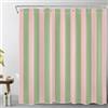 LB Verde e rosa a strisce Tenda Doccia 180x200cm(LxA) Astratto Geometrico Tende da Bagno con Ganci, Arte Moderna Extra Lungo Impermeabile Antimuffa Poliestere Casa Decorazione