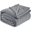 Bedsure, Coperta in pile per letto matrimoniale, Versatile coperta per letto soffice e morbido copriletto, colore grigio, 220 x 240 cm
