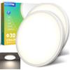 DetarZinLED 2 Plafoniera LED Soffitto 4000K 30cm Tonda, Lampadario Camera da Letto 24W | Luce Naturale Bagno IP44 Impermeabile Piatta 2,5cm Moderna 2640LM Interni: Cucina, Corridoio, Salotto, Soggiorno, Stanzetta