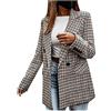 KUKICAT Woman KUKICAT - Giacca da donna, casual, a maniche lunghe, invernale, a quadretti, con cappotto, A nero, S