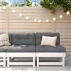 Gecheer Divani Centrali con Cuscini 2 pz Legno Massello di Pino Bianco,Divano Modulare da Esterno,Set Divani da Esterno,Combinazione Libera,Divani Modulari,#F
