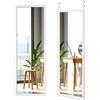 HOMASIS 2 in 1 Specchio a Figura Intera 120 x 37 cm, Specchio da Parete HD con Ganci Regolabili in Altezza, Specchio Rettangolare e Lungo con Cornice da Bagno, Soggiorno, Ingresso (Bianco)
