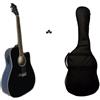 Strumentimusicalitop Chitarra acustica elettrificata SMT Nera Elettroacustica Amplificata + Custodia