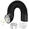 ComPDCVD 80mm 3m Condotti Tubo di Ventilazione Flessibile in Alluminio PVC con 2 Fascette Stringitubo in Acciaio Tubo Flessibile per Aria Condizionata Asciugatrice Cappa Aspirante Ventilatore Scarico
