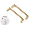SYDARSYN 2 pezzi Maniglie per Mobili da Cucina 96mm, Maniglie per Cassetti in Lega di Zinco in Ottone Spazzolato per Cucina