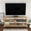Hanah Home Elegante supporto per TV, oro e quercia, 120 cm x 44,6 cm x 47,4 cm, 100% melamina rivestita in melamina, spessore 18 mm, elegante e funzionale per le stanze moderne