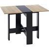 BAÏTA Tavolo pieghevole, nero e rovere, L104 cm