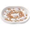 ADERTOS Ciotola Alimentazione Lenta, Ciotola Anti Ingozzamento Gatto 18 cm x 13.5 cm Ciotola Anti Abbuffo in Plastica ABS Antiscivolo Durevole per Cani e Gatti (Bianco)