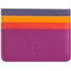 DuDu Porta carte di credito colorato in pelle Nappa 6 tasche DUDU Fucsia