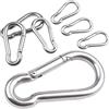 LAMXD 7 Moschettone in acciaio inox - Diverse misure e numero di pezzi disponibili - moschettone a scatto per vigili del fuoco, senza manicotti, 60 mm x 6 mm, portata fino a 150 kg