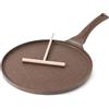 SENSARTE Padella per Crepes 26 cm con Stendi Crepes, Adatta per Induzione | Antiaderente in granito svizzero, manico ergonomico, facile da pulire