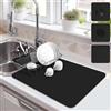 JAONLD Tappetino Scolapiatti,50 * 60 cm Tappetino Macchina Caffe Tappetino Scolapiatti da Lavello Asciugatura Rapida,Tappetino Assorbente Cucina per Bancone Cucina Caffettiera(Nero)