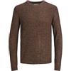 JACK & JONES Jjelewis Knit Crew Neck SN Maglione Lavorato a Maglia, Mocha Bisque. Dettagli: Blazer Blu Navy Intrecciato, S Uomo