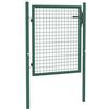 vidaXL Cancello per Recinzione Robusto Durevole Privacy con 2 Pali Serratura e Chiavi Ingresso Pedonale in Acciaio 100x75 cm Verde