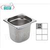 Bacinelle Gastronorm GN 1 6 in acciaio inox, dim.mm.176 x 162 x 150 h