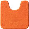 MIULEE Tappeto Bagno per WC a U 50x50cm Arancione - Tappetino Bagno Assorbente, Antiscivolo, Morbido Peluche | Tappeti per Bagno con Ritaglio per Toilette