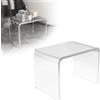 TWSOUL Tavolino in acrilico trasparente, a forma di U con bordi arrotondati, elegante tavolino moderno, piccolo, sgabello da doccia, in acrilico, spessore trasparente, 31,75 x 22,86 x 23,03 cm