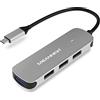 MEANHIGH Hub USB C MEANHIGH 4 Porte Hub USB 3.0 per Laptop USB 2.0 Port Expander Multi Splitter per Computer Tipo C Dongle per MacBook Mac Air iPad PC Flash Drive Mobile HDD