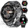 LIGE Smartwatch Uomo Militare,1.43" AMOLED/500mAh Orologio Smartwatch con Chiamata Bluetooth/Cardiofrequenzimetro SpO2,IP68 Impermeabile 100+ Modalità Sportive Smart Watch per Android iOS