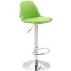 CLP Sgabello Design Kiel in Similpelle I Sgabello Cucina Girevole E Regolabile I Sgabello da Bar Imbottito, Colore:Verde, Colore del Telaio:Cromo