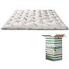 EVERGREENWEB MATERASSI & BEDS EvergreenWeb - Correttore Materasso Matrimoniale 140x190 Alto 7cm in Memory Foam Med e Oli Aloe Vera Topper Letto Coprimaterasso Imbottitura Fiocco 100% Effetto Piuma Morbido Futon Ortopedico STARLES