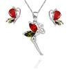 Crystalline Azuria Donna 18ct Placcato Oro Bianco Fata Tinkerbell Farfalla Parure con Colorato Cristalli di Zirconi Collana Orecchini a Lobo