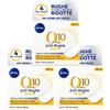Nivea Q10 Power Crema Giorno Anti-Rughe Rassodante SPF15 Anti-Età 24 Ore di Idratazione con Creatina e Coenzima Q10-3 Barattoli da 50ml