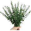 RHQFDM 30 rami di eucalipto artificiale, 38 cm, piante in plastica verde, decorazione eucalipto, rami artificiali per matrimoni, giardini, decorazioni per ufficio, verde scuro