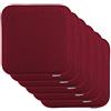 Brandsseller Set di 6 Cuscini in Feltro 35x35x2 cm - Cuscini quadrati e robusti per sedie da interno ed esterno, imbottiti e resistenti - Rosso Bordeaux