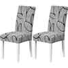 JSTHHTT Coprisedie con Schienale 2 Pezzi, Coprisedia con Schienale Elasticizzato, Lavabile Estraibile Moderno, Universali Fodere Sedie, per Soggiorno, Cucina, Office, Arredamento Ristorante