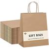 Switory Sacchetto regalo Kraft Switory 50pc, 13x9,5x20cm Borsa shopping in carta marrone con manici intrecciati per bomboniere, confezione, trasporto, vendita al dettaglio, merce, matrimonio