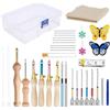 Garqitwan 36 Pezzi Punch Needle Kit, Ago Magico Per Ricamo, Kit Di Aghi Da Ricamo Regolabili Per Strumento Per Ago Da Punch, Aghi Da Ricamo Regolabili, Ricamo Ad Ago Per Punch E Penna, Kit Ricamo Principianti