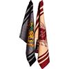 Elbenwald Set di 2 strofinacci assorbenti 44 x 65 cm, idea regalo film e serie, asciugamani in cotone (Harry Potter - Hogwarts e carta del romdriver)