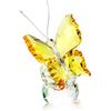 H&D HYALINE & DORA H&D - Bella farfalla in volo di cristallo con base a sfera di cristallo, statuetta per collezione, ornamento di animale da collezione per regalo, Giallo