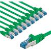 goobay 66061 Cavo di rete CAT 6A in set/cavo patch schermato S/FTP/CU Ethernet, PiMF, LSZH/Cat 6a con 10 Gbit/verde/10 x 2 m