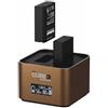 Hähnel - ProCube3 - Per Olympus - Caricatore DSLR Duo - Ricarica più veloce - Ingresso USB Type-C