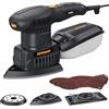 DOVAMAN ROS06A Levigatrice Multifunzione 3-in-1, 200W, 6 Velocità, 15 Carte Abrasive, Bassa Vibrazione, Aspirazione della Polvere, Levigatrice Mouse, Orbitale, Eccentrica per Legno e Acciaio
