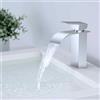 Swsdee Rubinetti pPer Cascata Bagno,Cascata Rubinetto in Acciaio Inox, Fredda e Calda Miscelatore Monocomando Lavabo Rubinetti,con Valvola di Ceramica,per Wc, Bagno, Lavandino