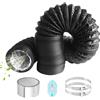 ComPDCVD 80mm Condotti Tubo di Ventilazione Flessibile in Alluminio PVC 6m Tubo Flessibile per Aria con 2 Fascette Stringitubo in Acciaio per Asciugatrice Cappe Aspiranti Sistema di Ventilazione Nero