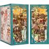 CUTEBEE DIY Book Nook Kit casa delle bambole con copertura antipolvere miniatura diorama booknook kit con luce LED,3D kit di modellazione in legno,da costruire (Su Dongpo's Life)