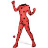 My Other Me - Costume Miraculous Ladybug per bambini da bambina da 4 a 5 anni. Include tuta, guanti, copristivali, maschera, parrucca, yo-yo e orecchini. Per Carnevale, feste, compleanni e cosplay