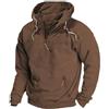 Generic Uomo con cappuccio tinta unita maglione sportivo casual vestibilità ampia giacca maglione 4 1, Caff, L