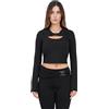 VERSACE JEANS COUTURE Maglia Cut-out con Logo in Gomma da Donna 44